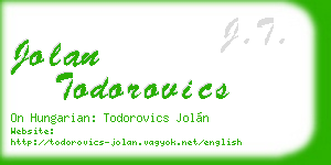 jolan todorovics business card